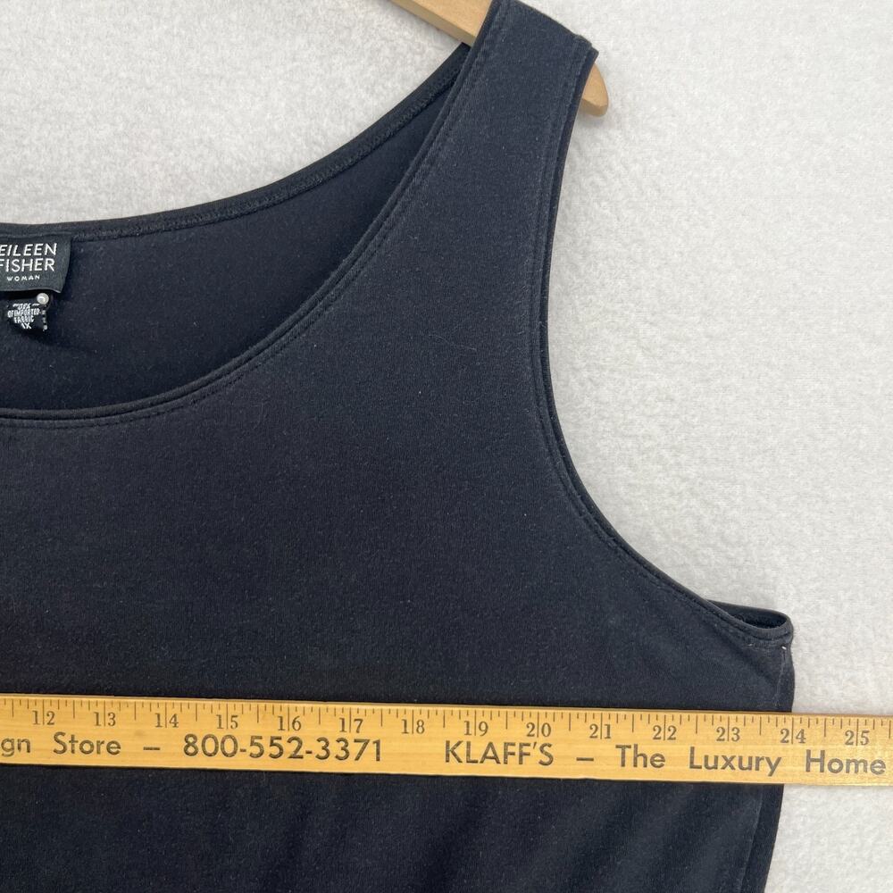 EILEEN FISHER Tank Top 1X Stretch Supima Organic Cotton Jersey Washed Black USA - Picture 7 of 9